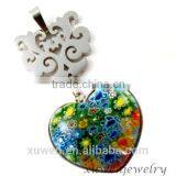 Heart Shape Stainless Steel Murano Glass Pendant