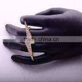 Hot Sale Gold Plated Double Finger Fashion Ring High Quality Lightning Design Rings With Crystal Rhinestone Jewelry thumbnail-5