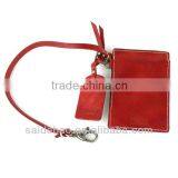 red custom leather luggage tag 2015