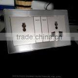 BS Type Wall Power Switch and Socket, Stainless Steel Flat Panel Switch