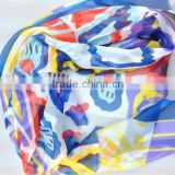 fashion transfer printing silk scarf for lady and children professional supplier