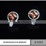 Sterling Silver Cut Cubic Zirconia Stud Earrings thumbnail-3