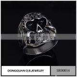 Silver Skull Ring/Skull Ring Silver Jewelry/Men's Stainless Steel Jewelry thumbnail-1