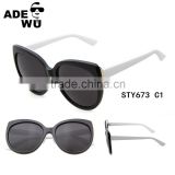 ADE WU UV400 Ladies Cat Eye Sunglasses Oversized Frame Summer Transparent Big Sun Glasses