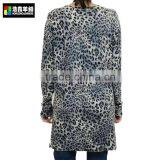 Women Leopard Print Knitted Cashmere Cardigan, Women Fashion Knitted Custom Cardigan thumbnail-2