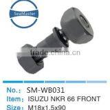 High strenth alloy wheel bolt with nut M18*1.5*90mm for trucks and autos