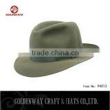 Women Factory Green Color 100% Wool Felt Fashion Fedora Hat thumbnail-1
