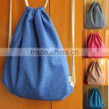 2016 Wholesale High Quality Canvas Drawstring Backpack Bag for Promotion