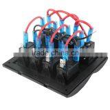 Waterproof 4 Gang Marine/Boat Blue LED Rocker Switch Panel +Circuit Breakers thumbnail-2