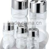 Condiment Holder Set Condiment Container&crue-stand Salt and Pepper Set With Rack
