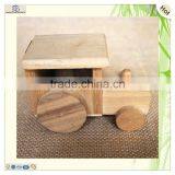 Wholesale Handmade Unfinished Kids Wooden Toy Tractor Car thumbnail-4