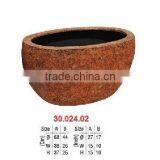 Rusty Stone Fiberglass Light Weight Garden Pot thumbnail-1