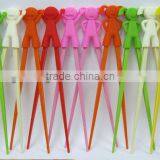 chopsticks with rubber silicone cover, mixed colors boy and girl plastic chopsticks