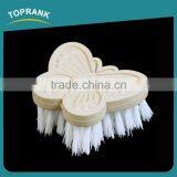 Toprank Small Design Butterfly Shaped Pan Cleaning Brush Pot Scourer Bamboo Kitchen Dish Brush With Hard Bristle thumbnail-1