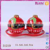Ceramic Christmas Desgin Salt and Pepper Shaker Set thumbnail-1