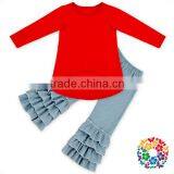 Wholesale Girls Ruffle Pants Sets Childrens Ruffle Jeans Cheap Price Girls Denim Ruffle Pants thumbnail-3