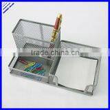 Rectangle 3 Compartment Metal Mesh Pen Holder and Note Holder thumbnail-1