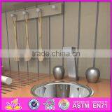 2017 новый дизайн детской деревянной розовой кухни для имитационного игры W10C268 thumbnail-5