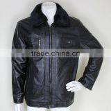 Cheap Pu Leather Jacket Hoodie Mens thumbnail-1