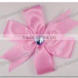 Pink Satin Ribbon Bow With Crystal Wholesale Ribbon thumbnail-1