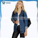 Oversized Plain Boyfriend Denim Jacket Women Stylish thumbnail-1