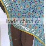 Hand Embroidered PHULKARI GEORGETTE DUPATTA SHAWL Handicraft
