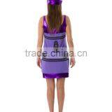 Women's Purple Crayon Fancy Dress Costume thumbnail-3