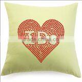 Colorful Love Heart Rhinestone Heat Transfer On Pillow Case thumbnail-3