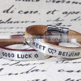Italian Leather Bracelets Promotion Gift Letter Bracelets for Valentines thumbnail-2