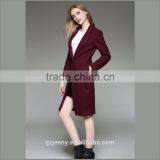 Ladies Custom High Quality Slim Fit Winter Button Wool Blend Overcoat thumbnail-2