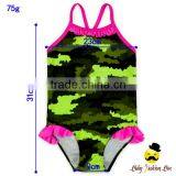 Kiddy Summer Stringy Selvedge Camouflage Pattern Printed Strap Baby Girl One Piece Swimwear Beachwear thumbnail-6
