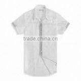 Men's Shirt With Short Sleeves, Made of Polyester, Available in White Color thumbnail-1