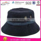 Black Cotton Woven Labels Chain Bucket Hat for Men thumbnail-2