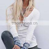 EY0882S Trendy v neck jumper basic style women sweater 2016