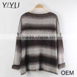Trendy Women Three-quarter Sleeve Crewneck Gradient Coffee Color Jumper With Pocket thumbnail-2