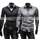 Wholesale Walson Korean Men's Fashion Stylish Casual Trim Slim Fit Dress Shirts Long Sleeve Shirt 3651# Apparel thumbnail-1