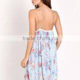 Free Size Flowy Crepe Boho Lace Floral Women Printed Relaxed Fit Maxi Dress thumbnail-6