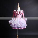 2017 Newly!! Lovely Pink Velvet Tight Uniforms, Long Sleeve Ballet Uniforms thumbnail-1