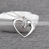Horse Heart Horse's Head Pendant Necklace Mares Necklace Silver Horse Heart in Love Charm thumbnail-5