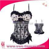 Tight Lacing Corset Beauty Care Exquisite Design Satin Boned Lace Underwear Bustier Corset With Lace thumbnail-1