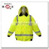 Flourescent Yellow Reflective Safety Nylon Winter Rainwear thumbnail-2