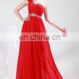 One Shoulder Flower Red Long Grace Karin Chiffon Bridesmaid Dress CL4411 thumbnail-2