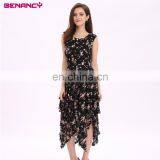 Fashion Hot Sale Red Elegant Tunic Women Lace Dress With Halter thumbnail-5