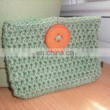 Crochet Cotton Pouch in Sage Green