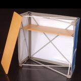 Rortable Aluminum Pop Up Booth Folding Wooden Steel Board Promotion Counter Table Design For Advertising Display thumbnail-4