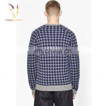 Mens Fashion Crewneck Merino Sweater Stripe Pullover thumbnail-2