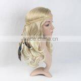 Wholesale Hair Accessories Girls Bohemia Braided Suede Headband With Feather Girls Hair Belts thumbnail-4
