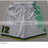 Sublimation Custom 100% Polyester Men's Basketball Shorts With Custom Colors,white thumbnail-2