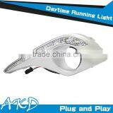 AKD Car Styling Silver Cover Toyota Highlander LED DRL 2012 Highlander LED DRL Daytime Running Light Good Quality 9-LED Fog lamp