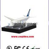Wooden Base Floating Rotating Display Float a Air Plane, Novelty POP Display for Toys and Gifts